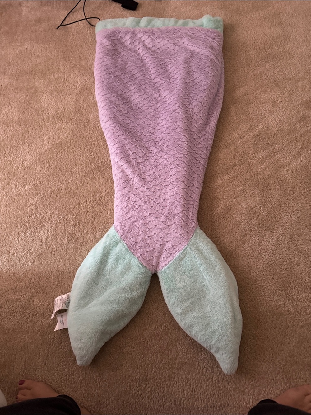 Kids Mermaid Footie Blanket - Pink and Mint Plush